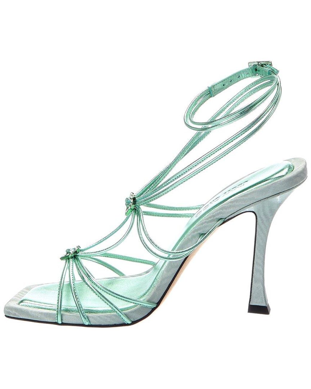 Jimmy Choo Green Indiya 100 Leather Sandal