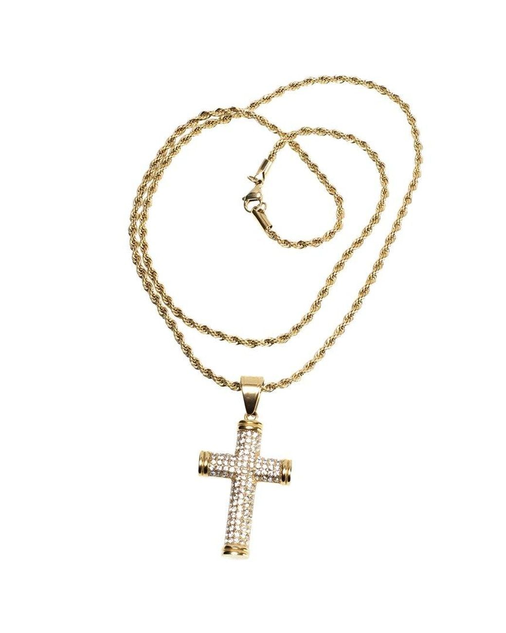 jean claude Metallic Dell Arte Stainless Steel Cross Pendant Necklace for men