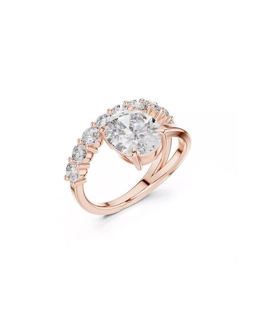 Lab Grown Diamonds White 14K Rose 3.50 Ct. Tw. Lab-Grown Diamond Ring