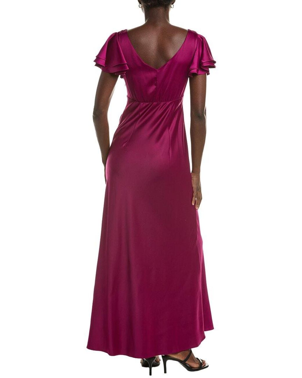 Maison Tara Purple Short Sleeve Maxi Dress