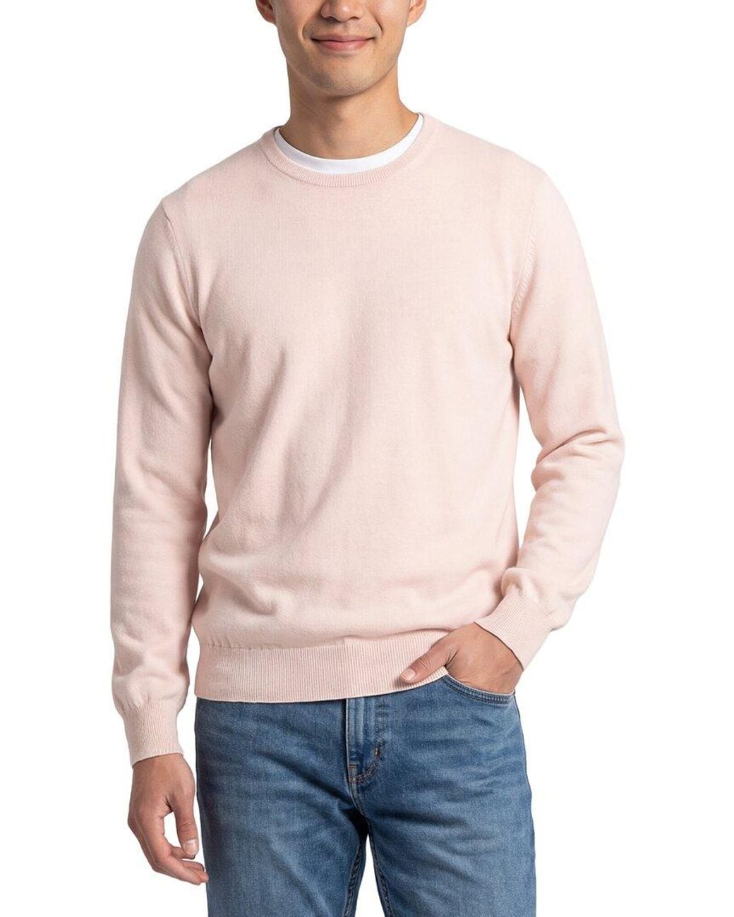 Gran Sasso Blue 100% Cashmere Crewneck Sweater for men