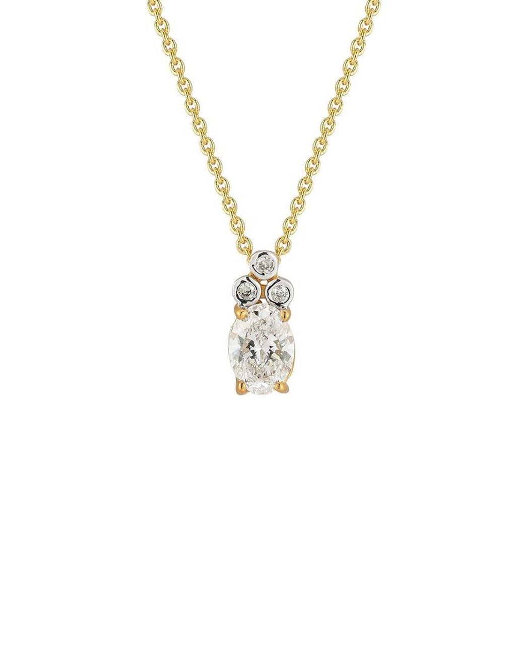 Reiss Metallic 14K 1.08 Ct. Tw. Lab-Grown Diamond Pendant Slide Necklace