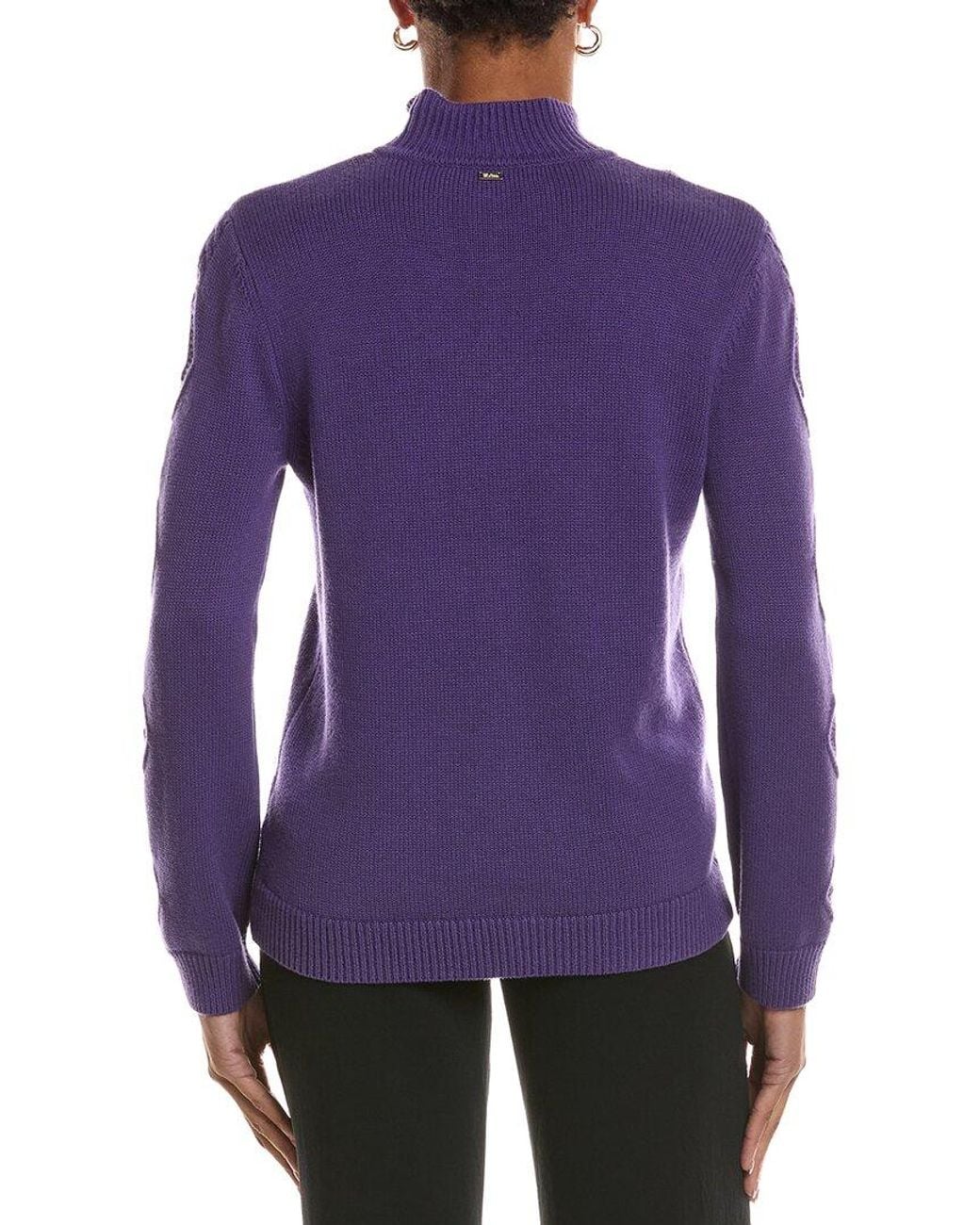 St. John Purple Cable Zip Cashmere-Blend Jacket
