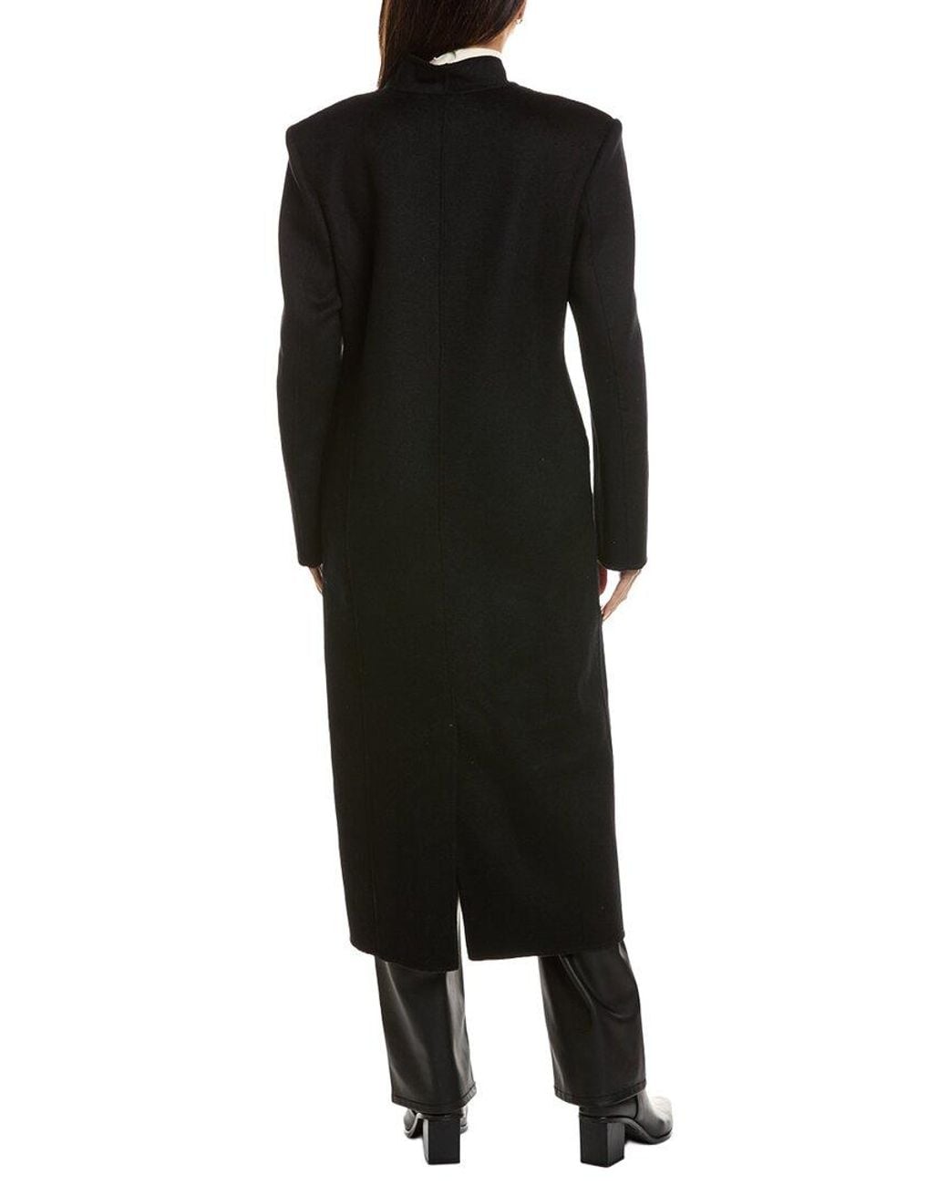 Lamarque Black Double Face Wool-Blend Coat