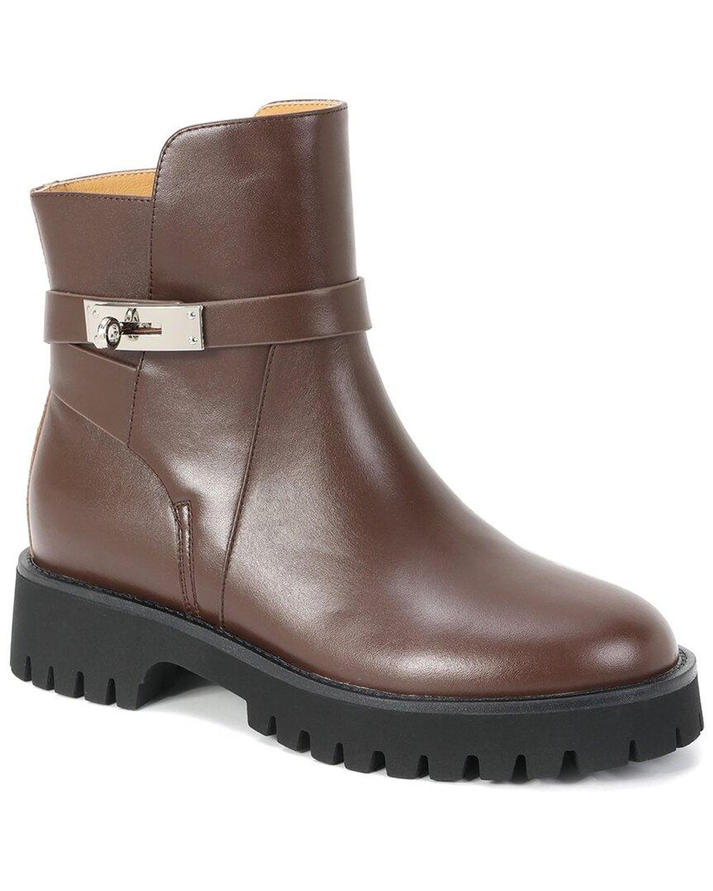 Tiffany & Fred Paris Brown Leather Bootie
