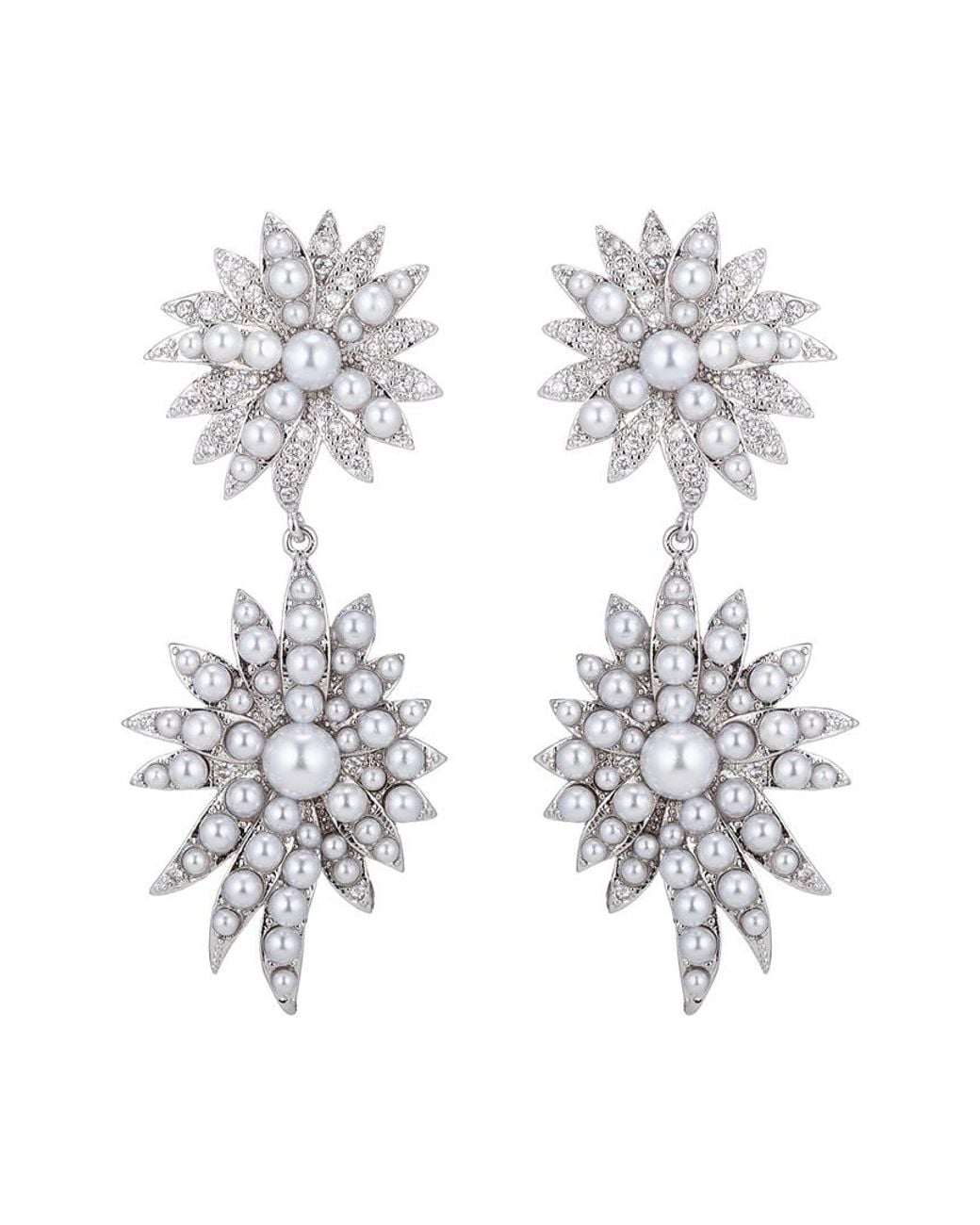 Eye Candy LA White Snow Drop Cz Crystal Drop Earring