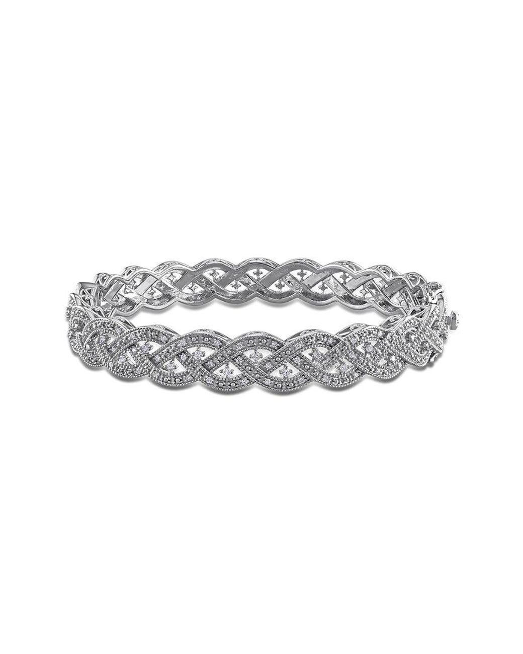 Created Forever White 0.10 Ct. Tw. Lab-Grown Diamond Braided Bangle