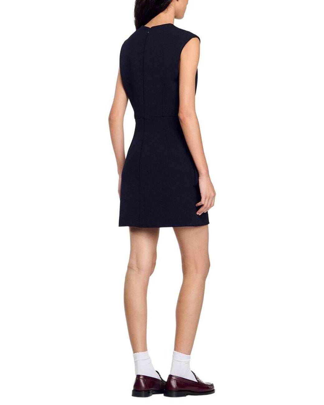 Sandro Blue Tailored Woven Dress
