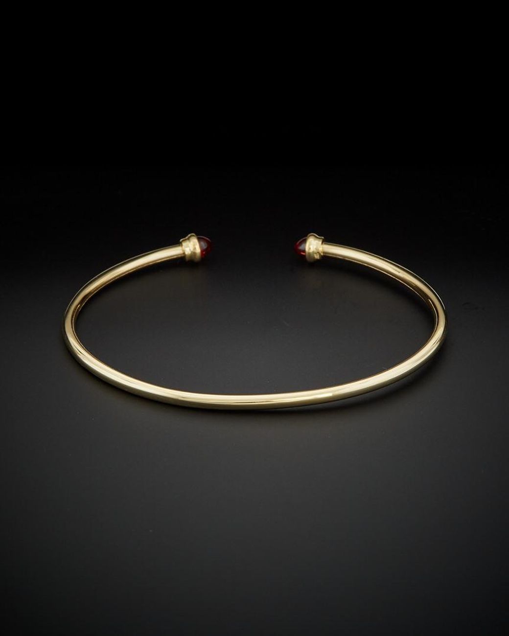 Italian Gold Black 14k Garnet Cuff