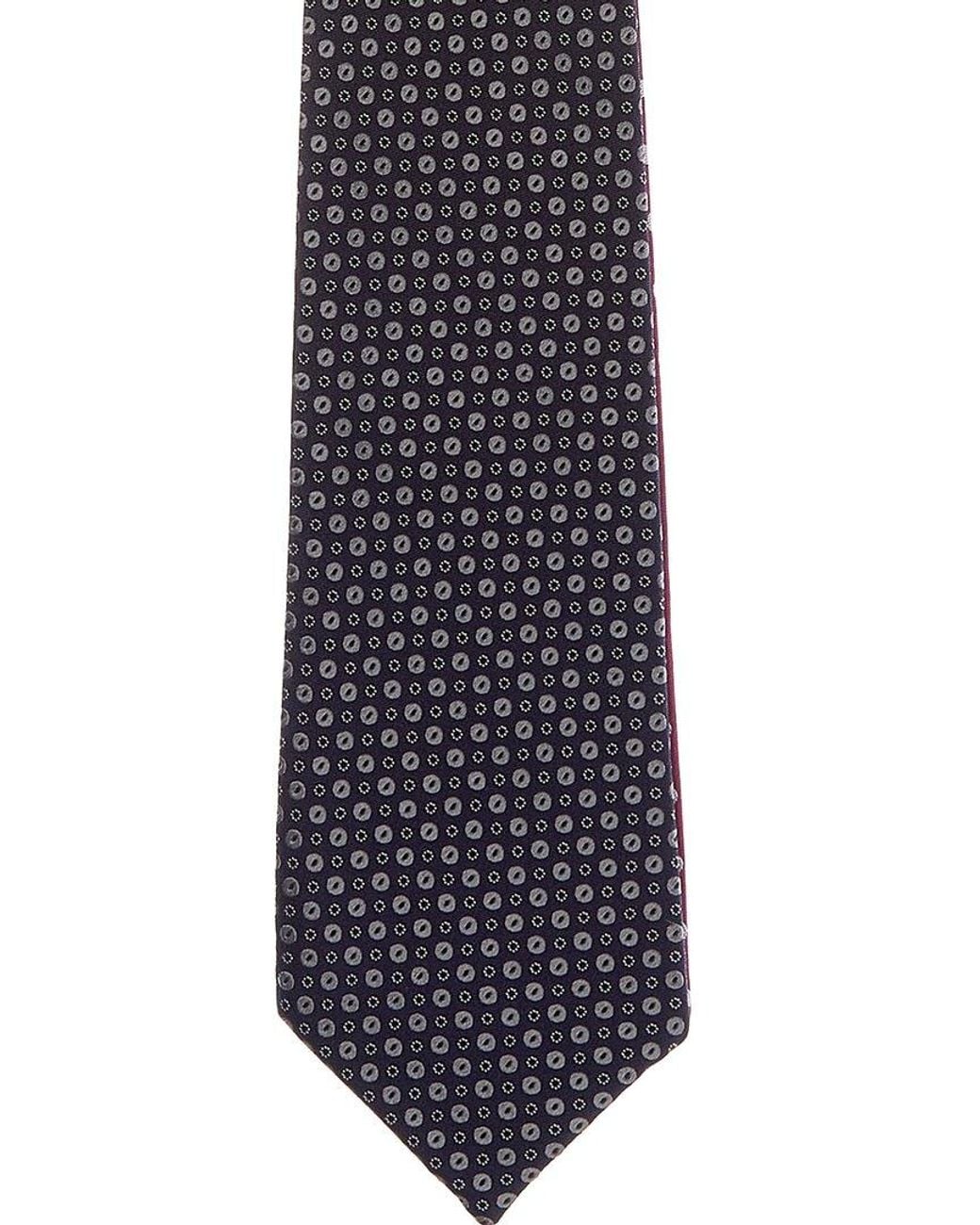 Canali Blue Dots Reversible Silk Tie for men