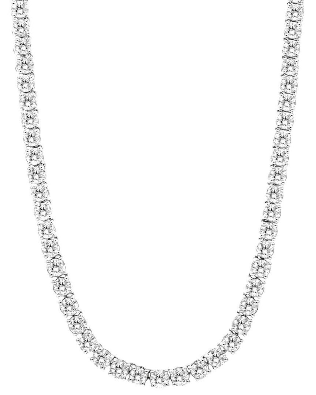 Diana M White Diana M. Fine Jewelry 14k 15.00 Ct. Tw. Lab Grown Diamond Tennis Necklace