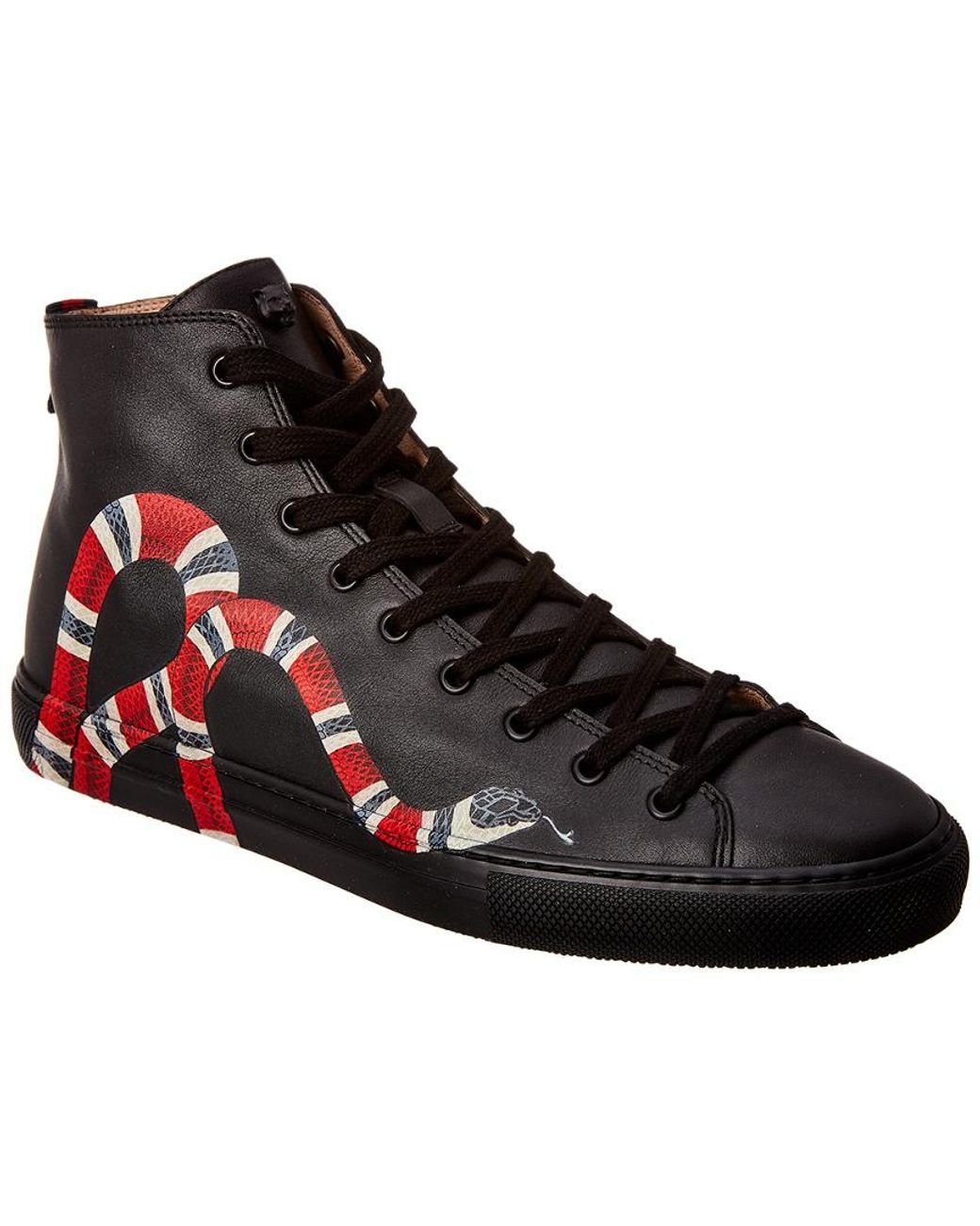 Gucci Kingsnake Leather High-top Sneaker in Black for Men | Lyst Canada