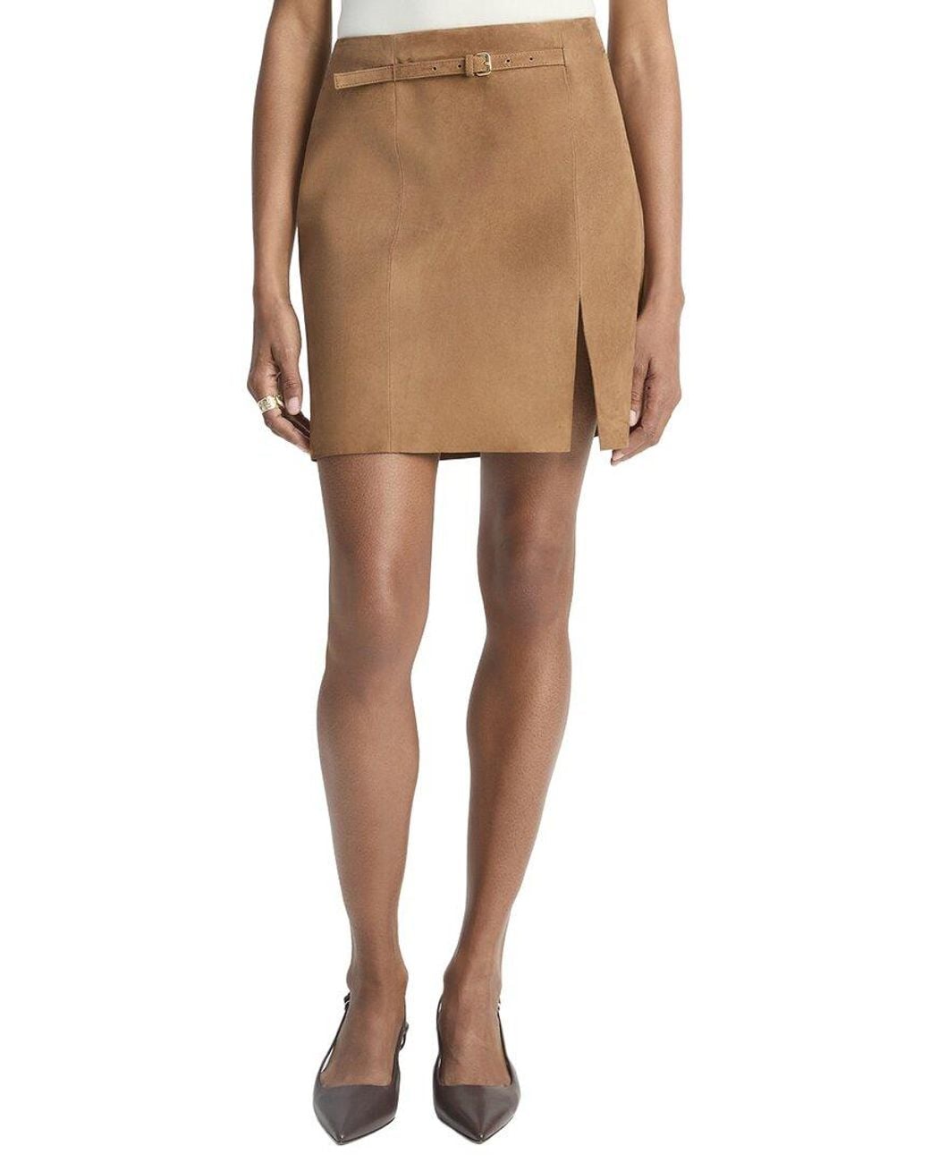 Vince Natural Mid Rise Straight Skirt