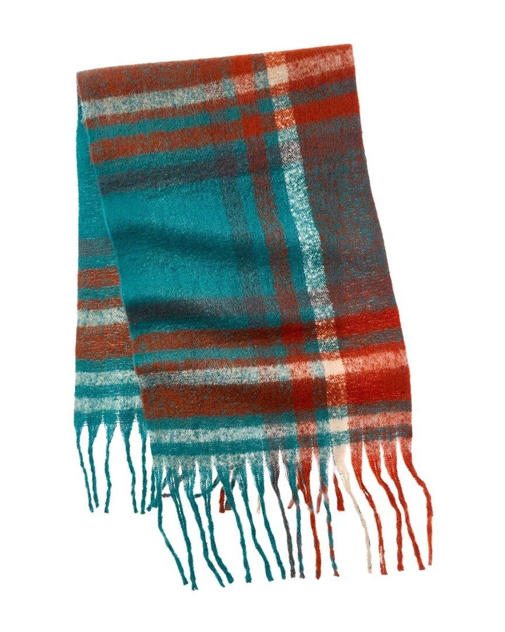 La Fiorentina Blue Plush Fringe Scarf