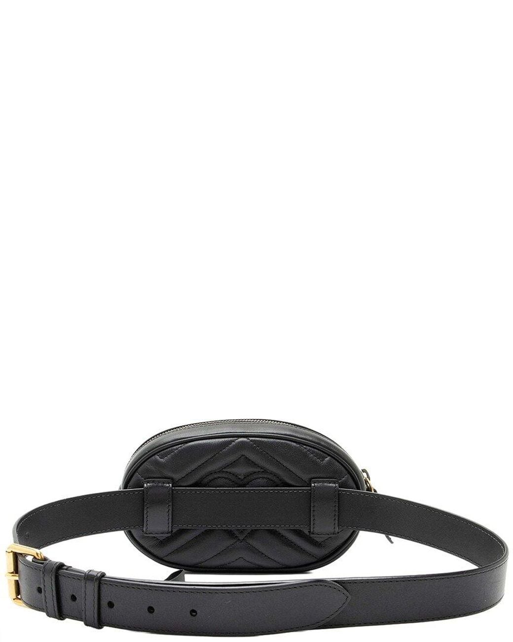 Gucci Black Matelassé GG Marmont Belt Bag (authentic Pre-loved)