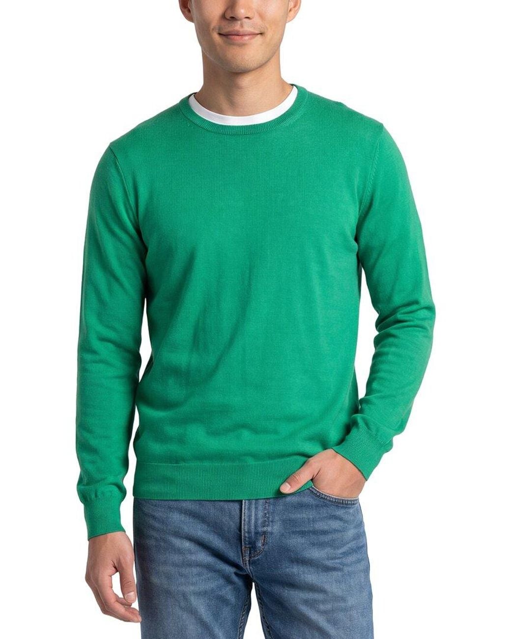 Gran Sasso Green Wool Crewneck Sweater for men