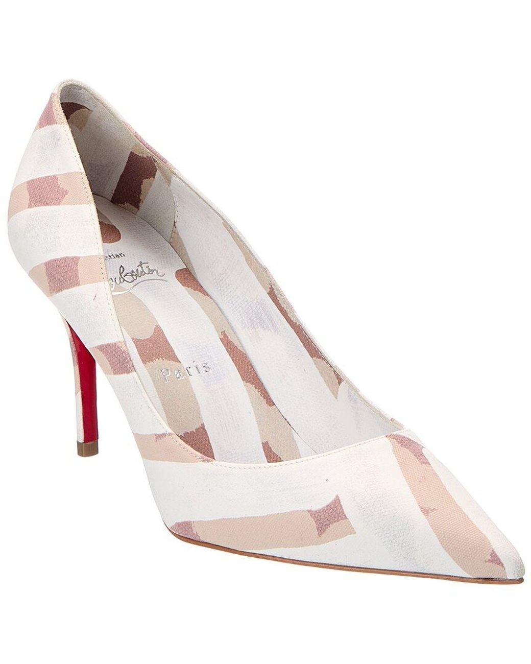 Christian Louboutin White Miss Z 80 Linen Pump