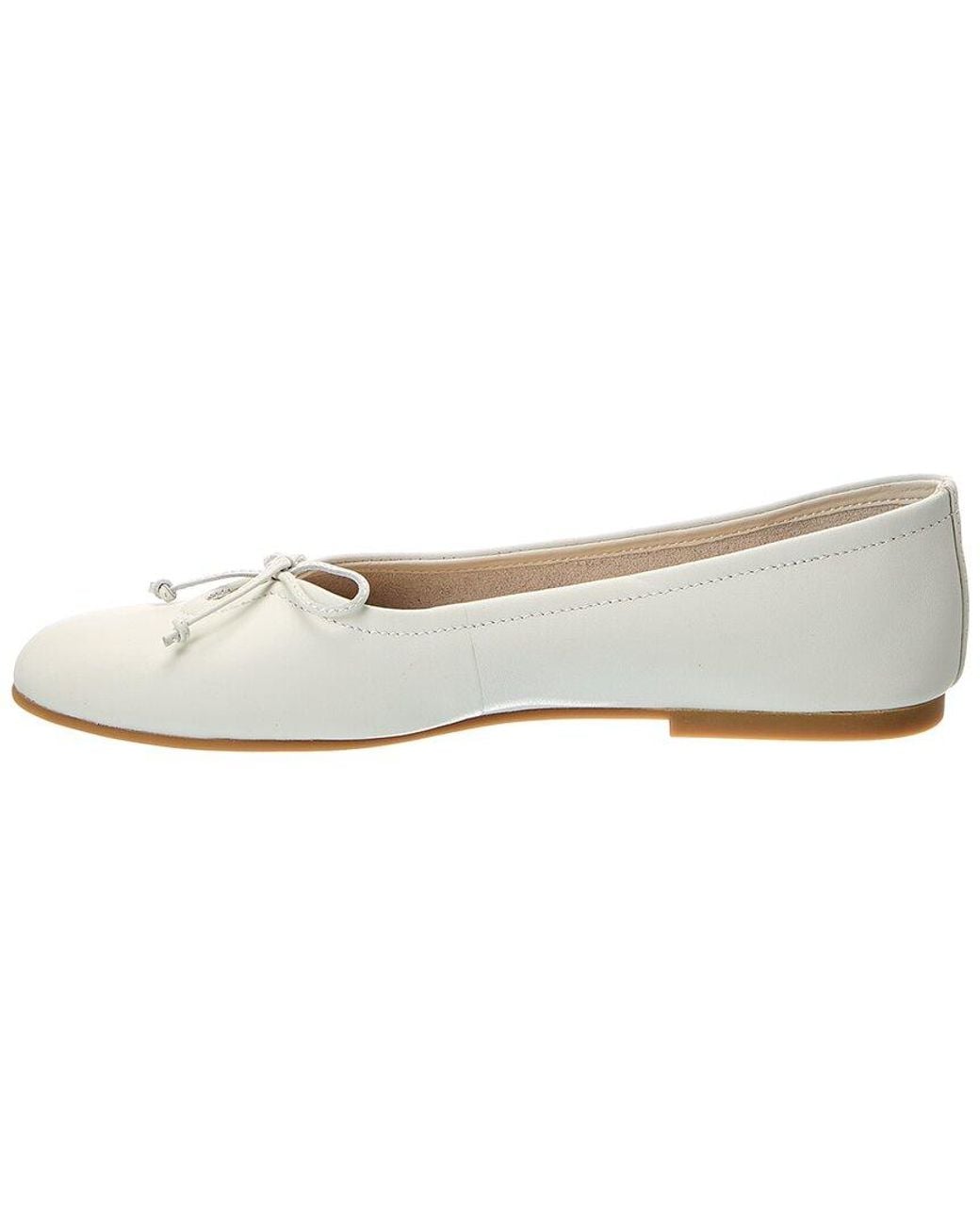 Frye White Emma Leather Ballet Flat