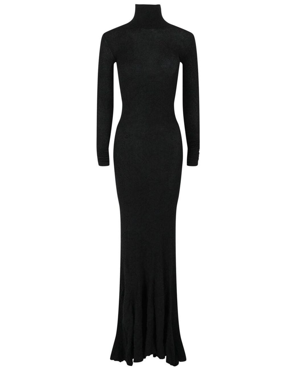 Balenciaga Black Maxi Godet Dress
