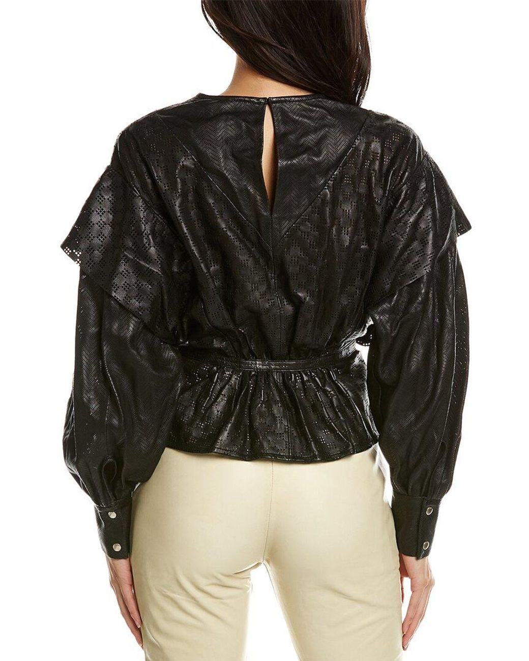 IRO Black Tilok Leather Top