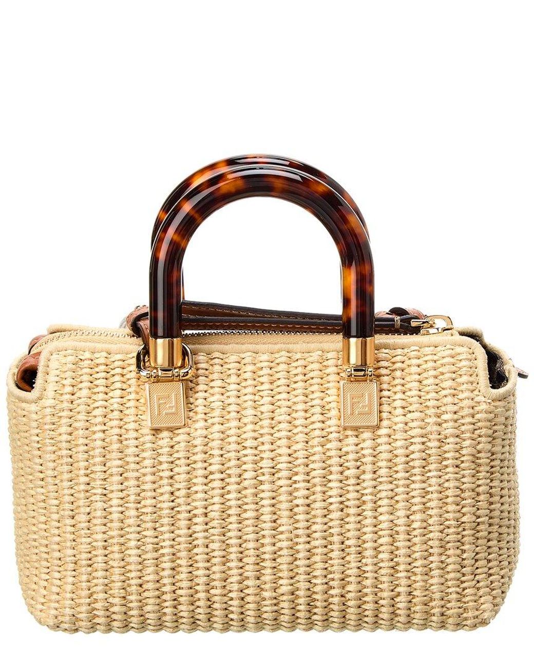 ハンドバッグ FENDI EMBROIDERED RAFFIA MEDIUM BY THE WAY HANDBAG ✨♥️ PRICE DROP! ❤️✨ Fendi Medium Burgundy & Beige FF