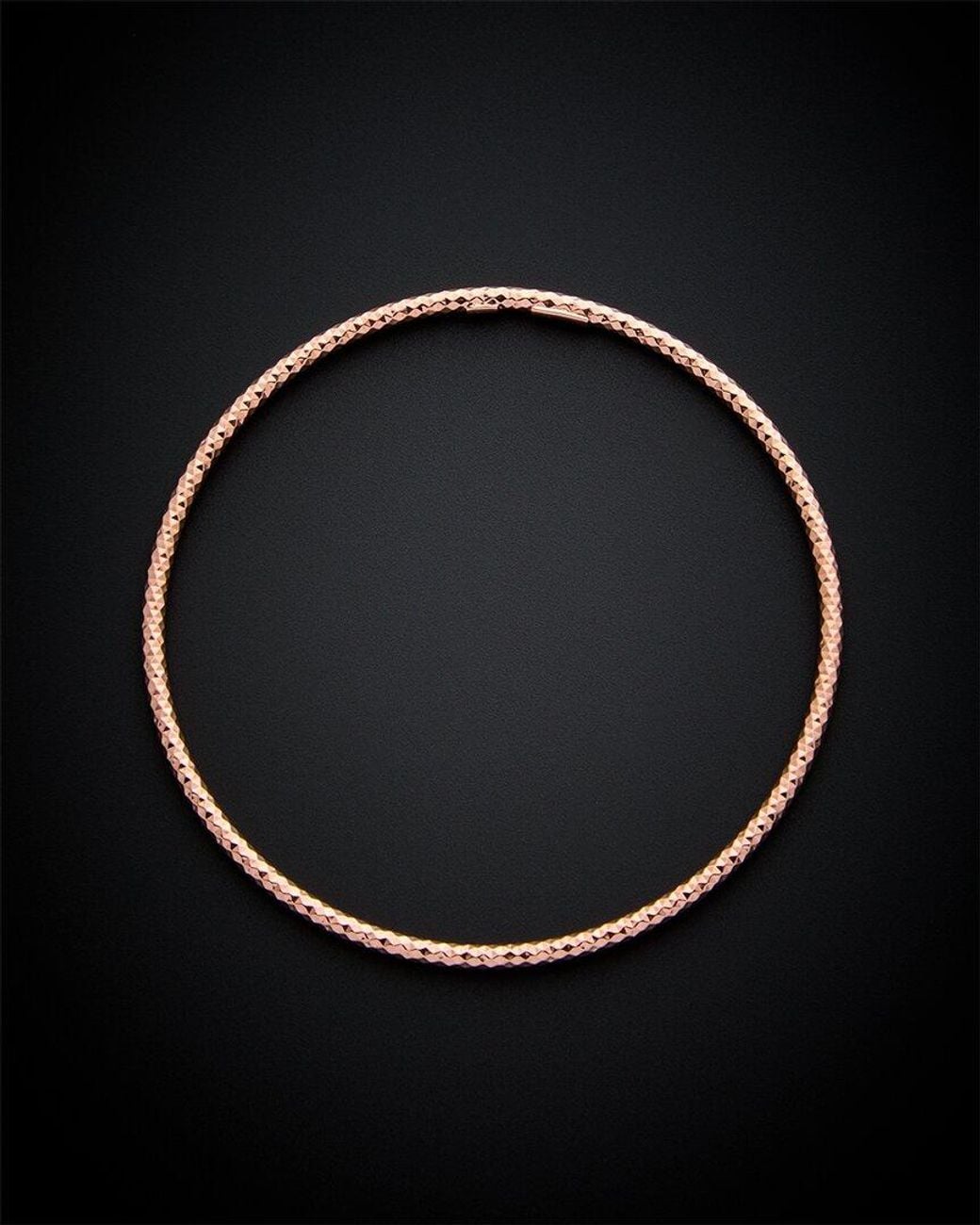 Italian Gold Black 14k Italian Rose Gold Bangle Bracelet