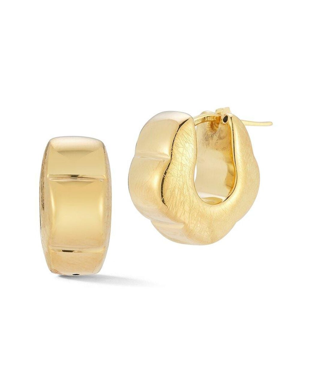 Sphera Milano Multicolor 14k Over Silver Hollow Flower Chunky Hoops