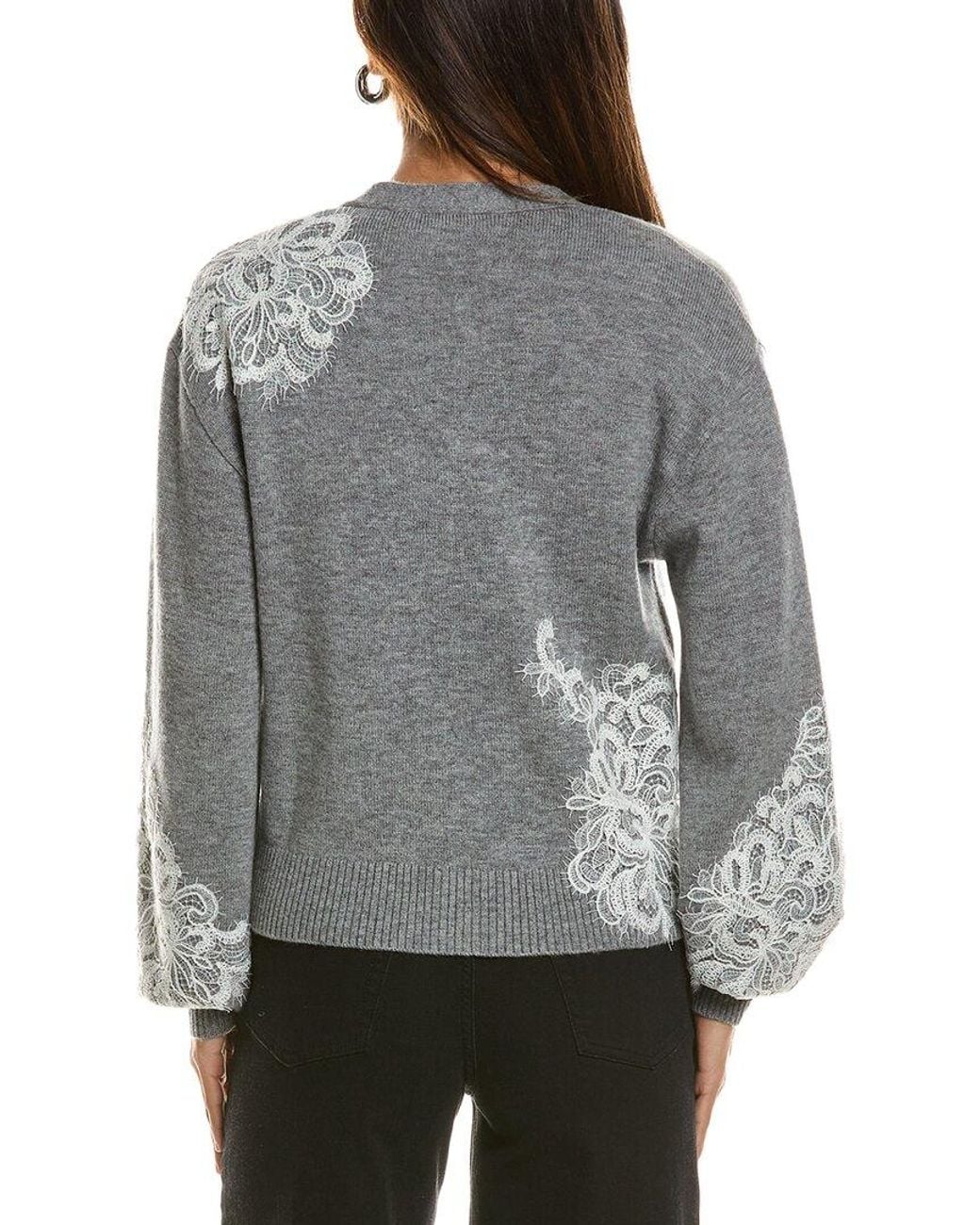 Ramy Brook Gray Perry Wool & Cashmere-Blend Cardigan