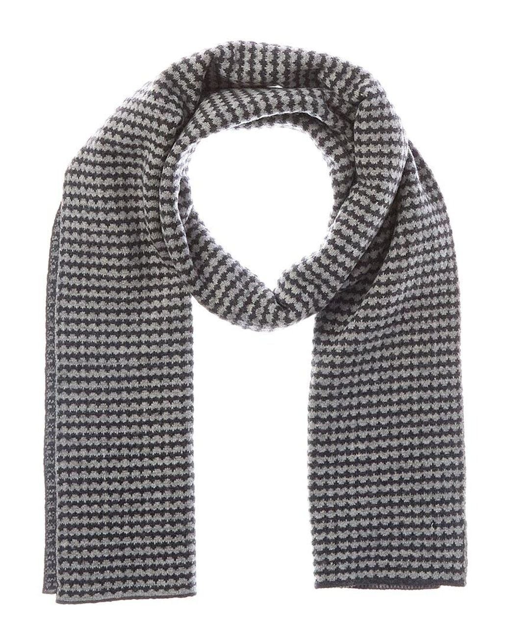 Portolano Gray Jacquard Wool & Cashmere-Blend Scarf for men