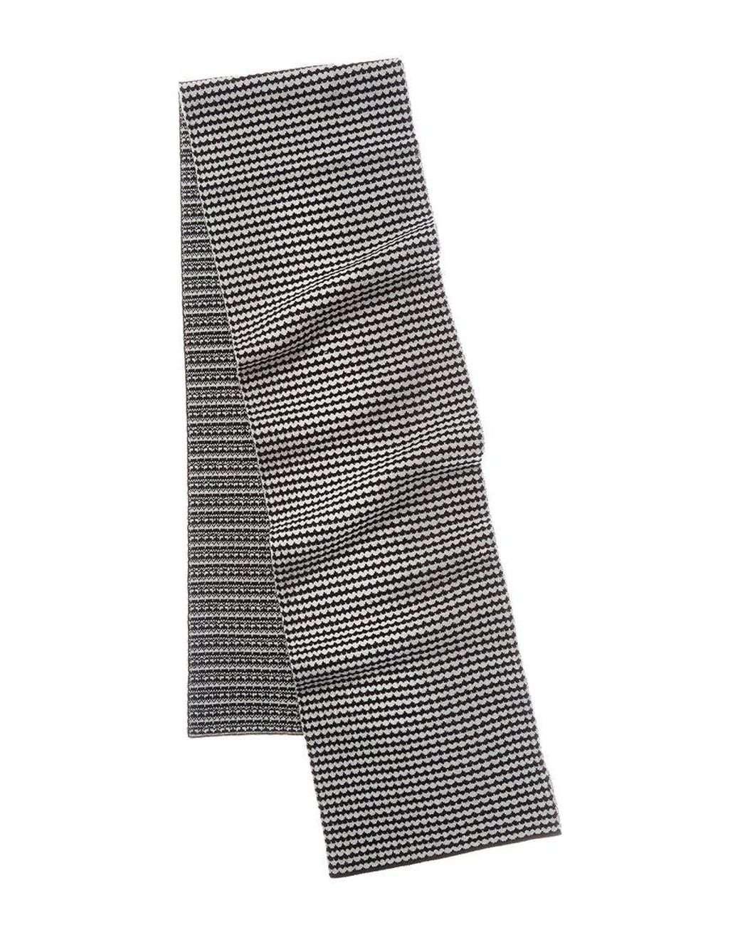 Portolano Gray Jacquard Wool & Cashmere-Blend Scarf for men