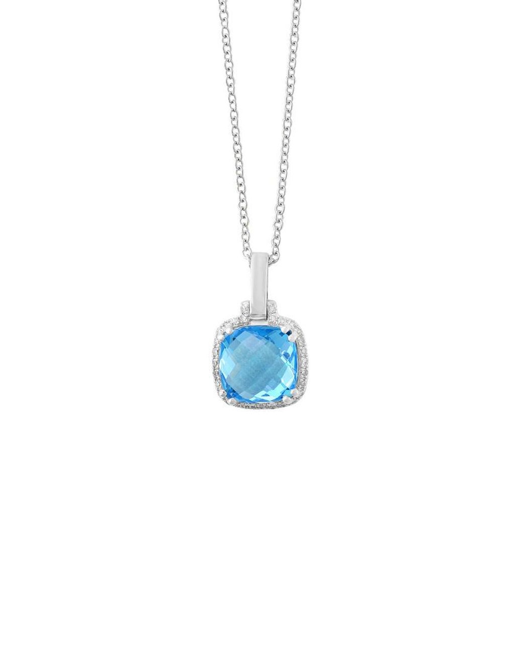 Effy Fine Jewelry 14k 3.14 Ct. Tw. Diamond & Blue Topaz Pendant ...