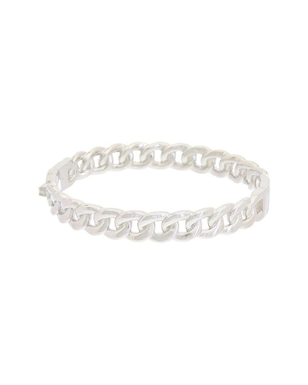 Juvell White 18K Plated Cz Link Bangle Bracelet
