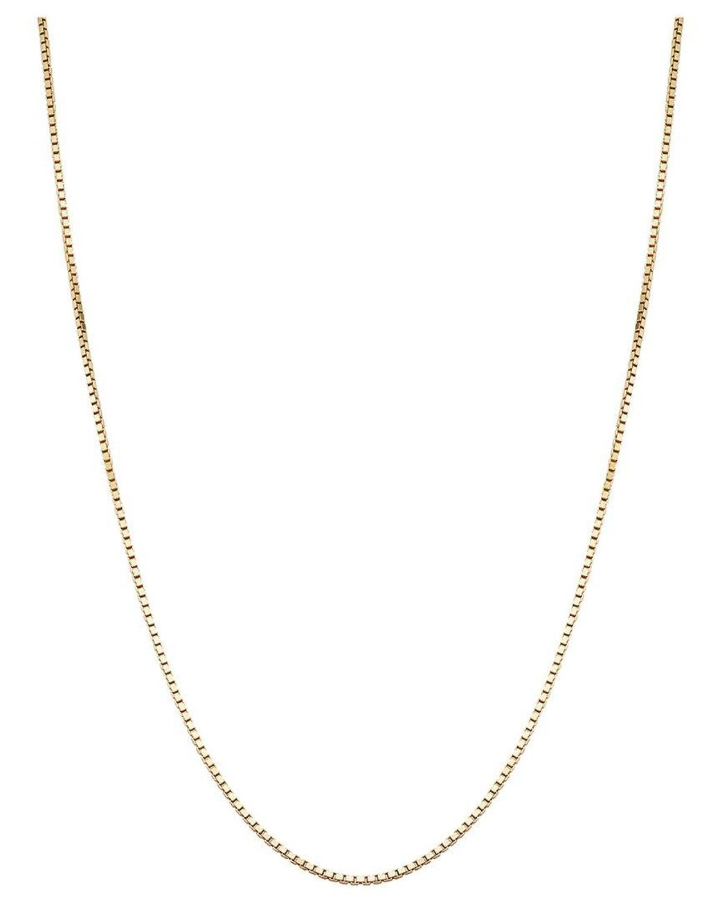 Italian Gold Metallic 14K Venetian Box Chain Necklace