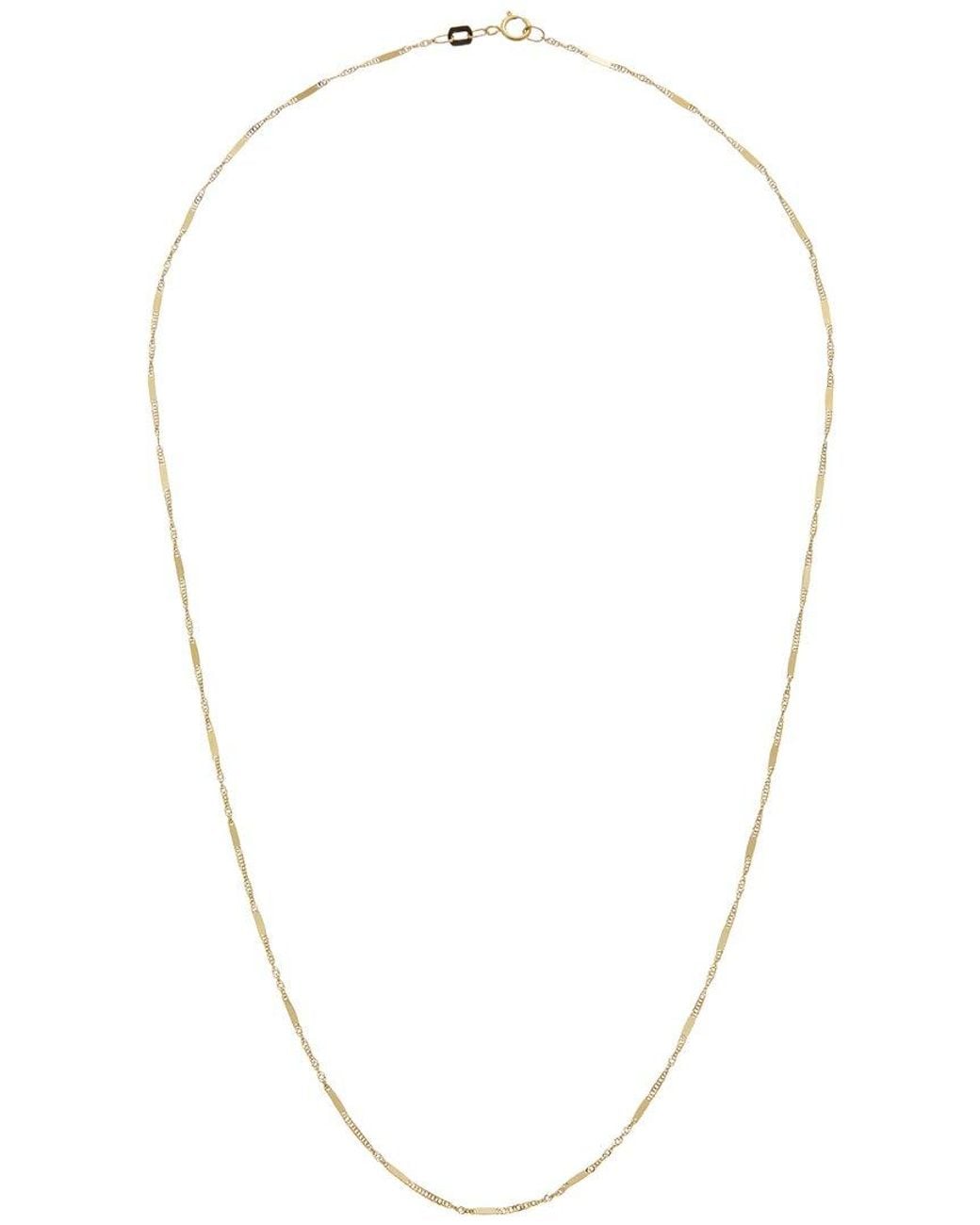 Italian Gold Metallic 10K Twisted Mirror Station Necklace