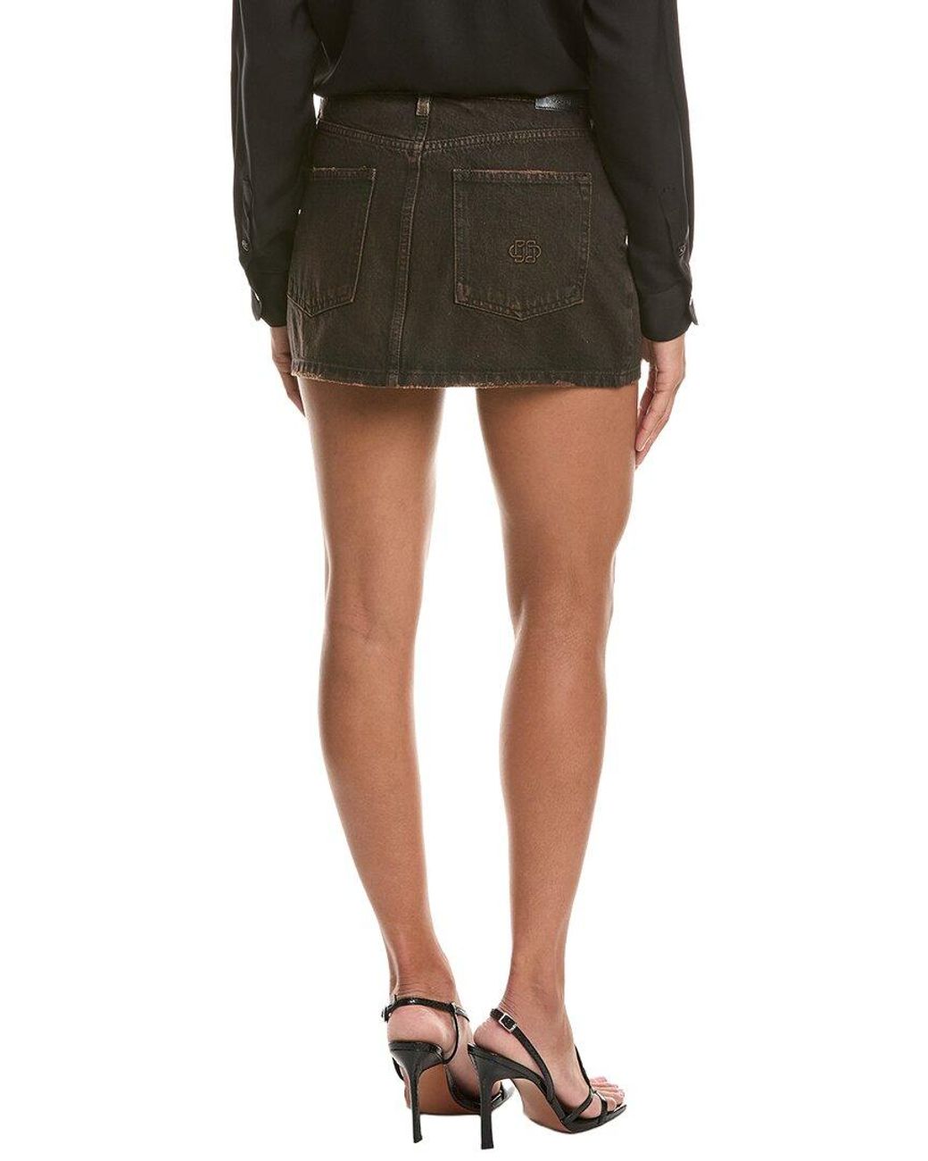 Jonathan Simkhai Black Sally Leather-Trim Mini Skirt