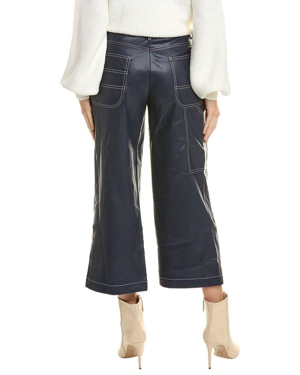 Staud Blue Cropped Domino Pant