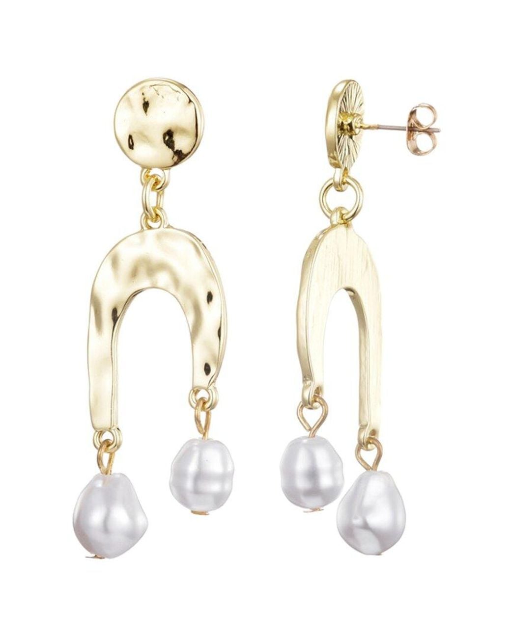 Adornia White Plated Statement Earrings
