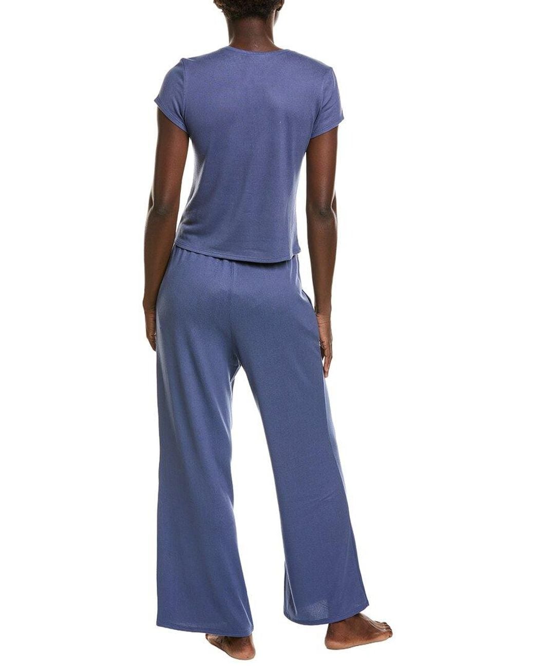 Natori Blue 2pc Bliss Essentials Short Sleeve Pajama Set
