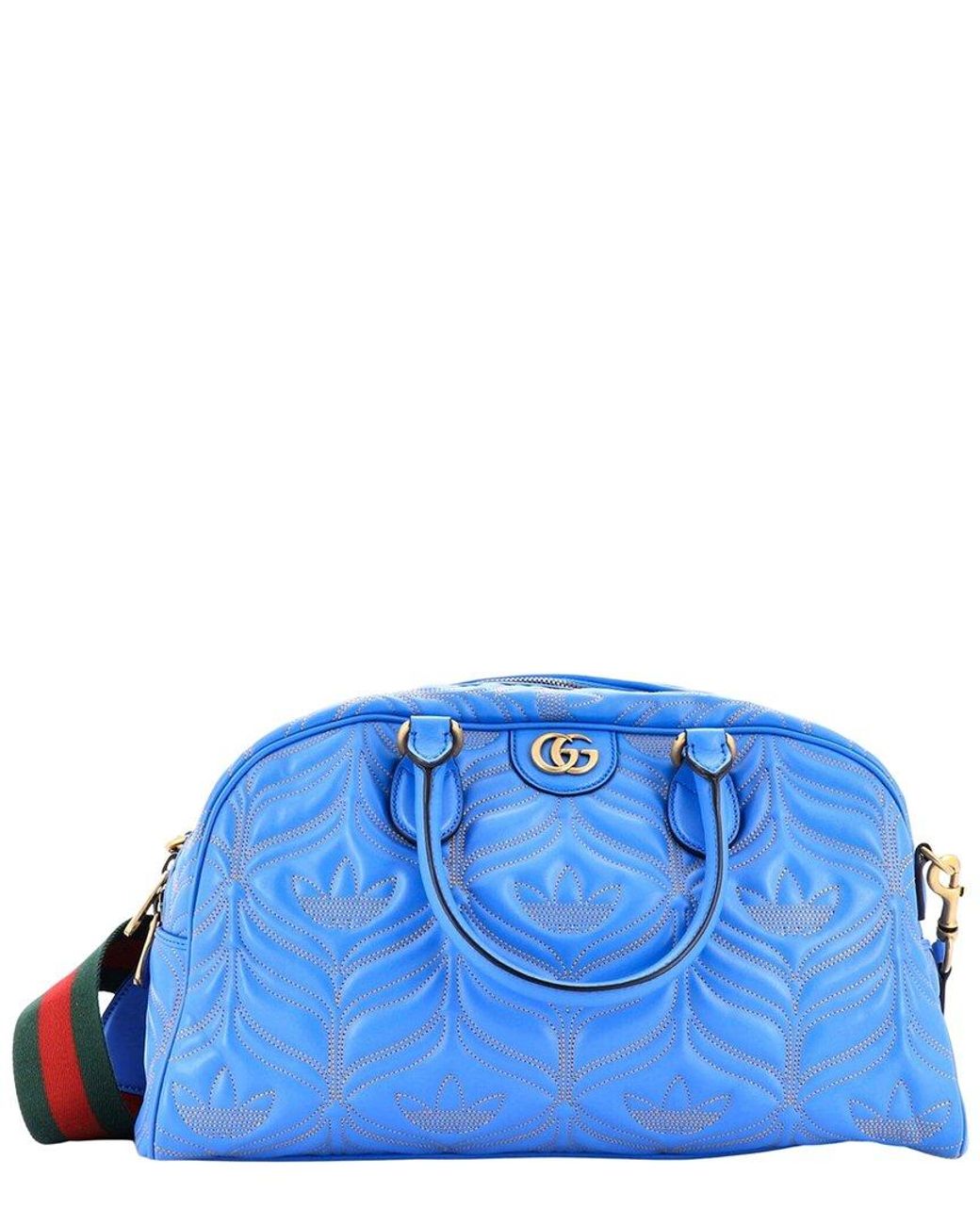 Gucci Blue Quilted Leather Ltd. Ed. Adidas Duffle, Never Carried (Authentic Pre-Loved)