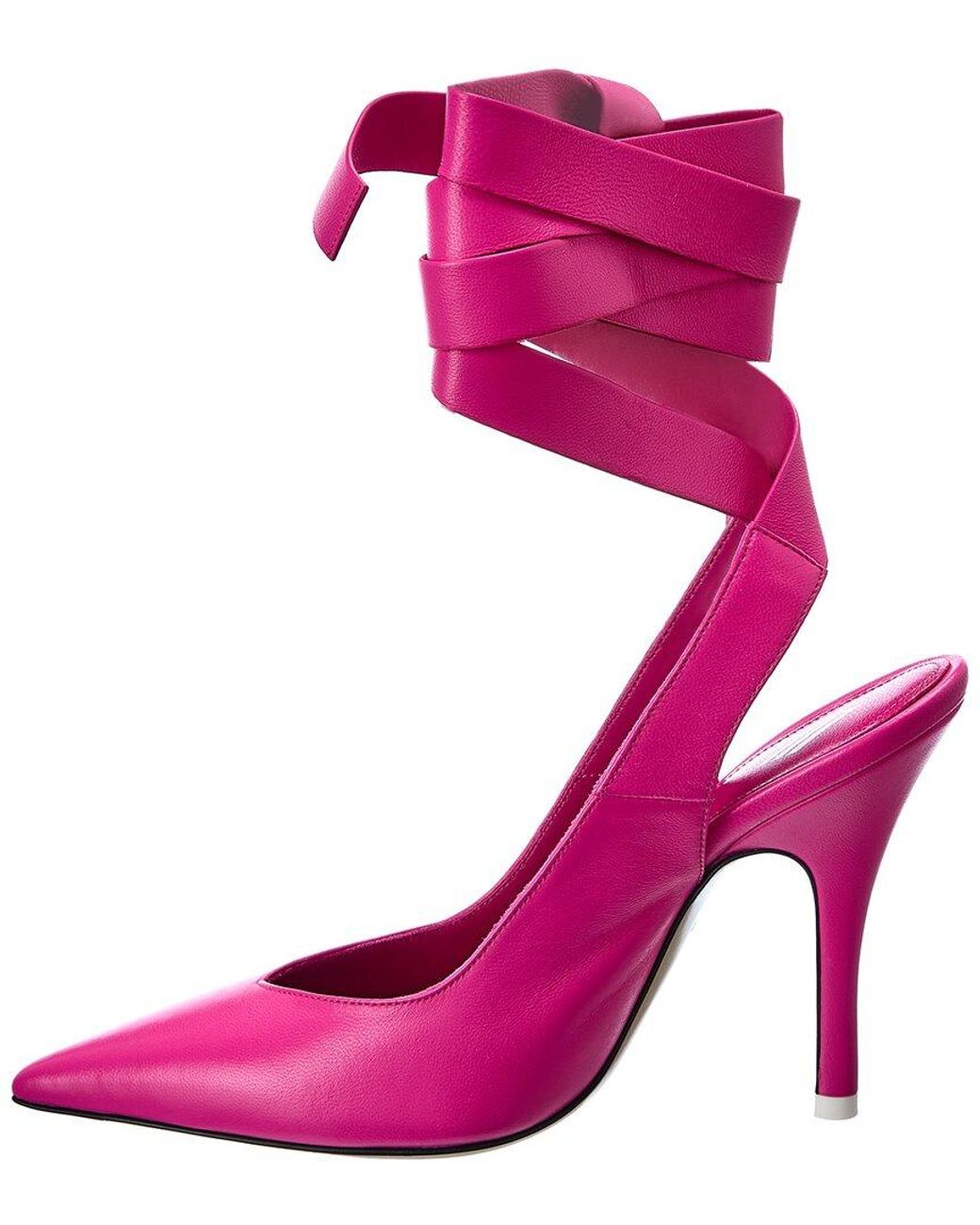 The Attico Pink Venus Leather Slingback Pump