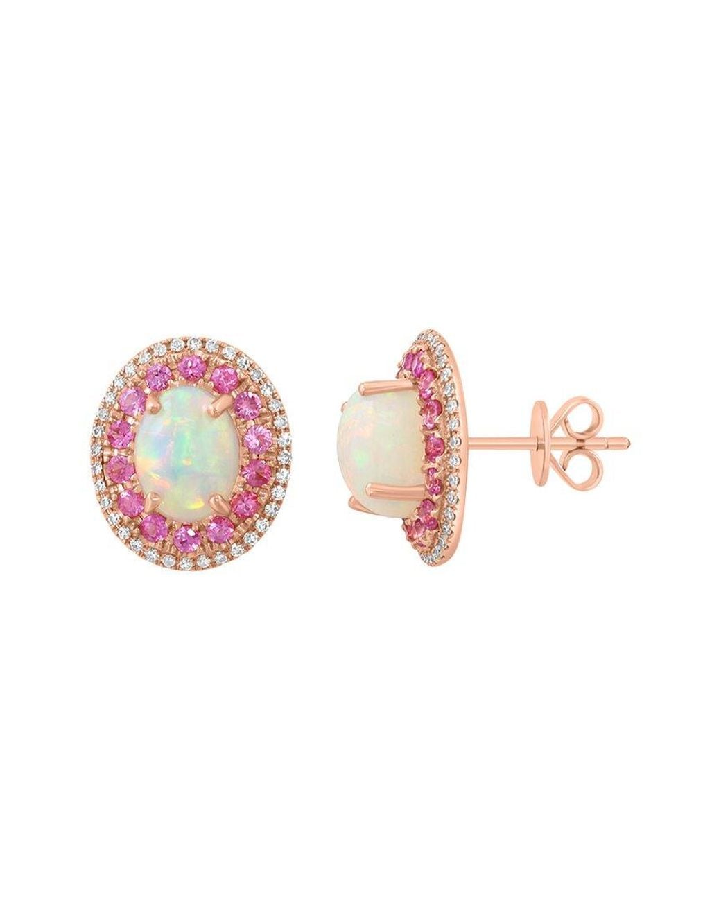 Effy Fine Jewelry Pink 14K Rose 2.81 Ct. Tw. Diamond & Gemstone Earrings