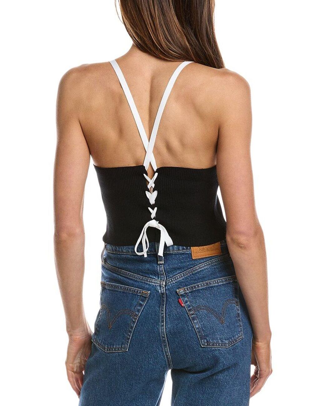 525 America Blue Lace Back Tank Top