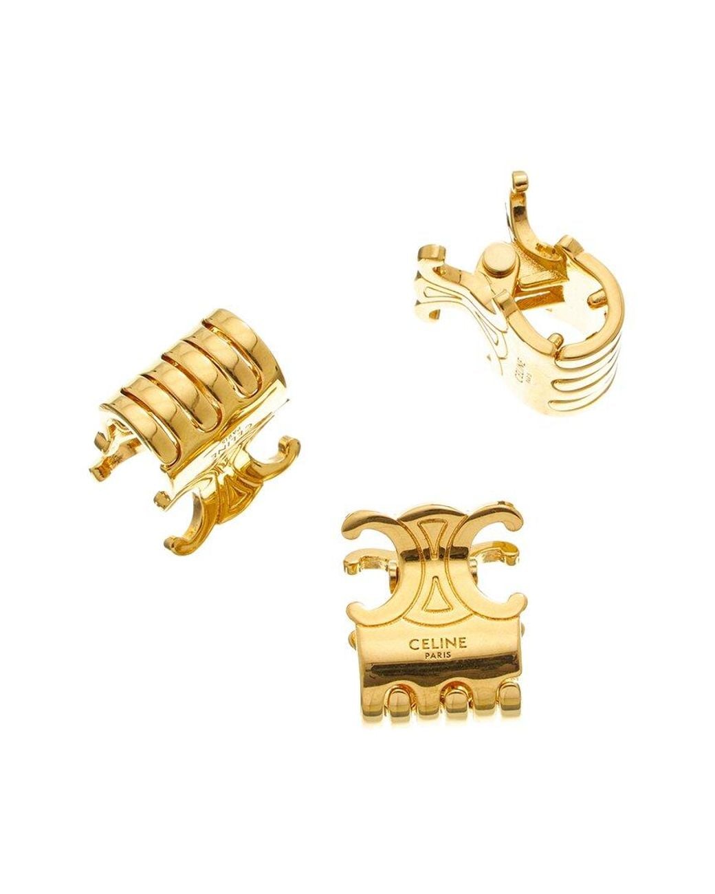 Celine Set Of 3 Hair Claws in Metallic | Lyst display picture 2