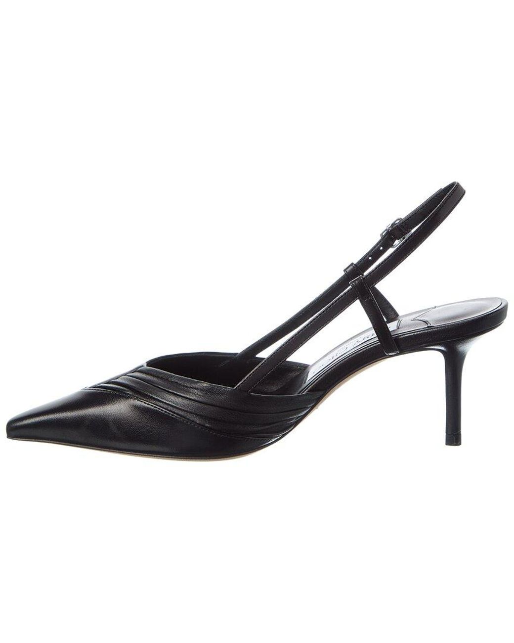 Jimmy Choo Blue Afia 65 Leather Slingback Pump