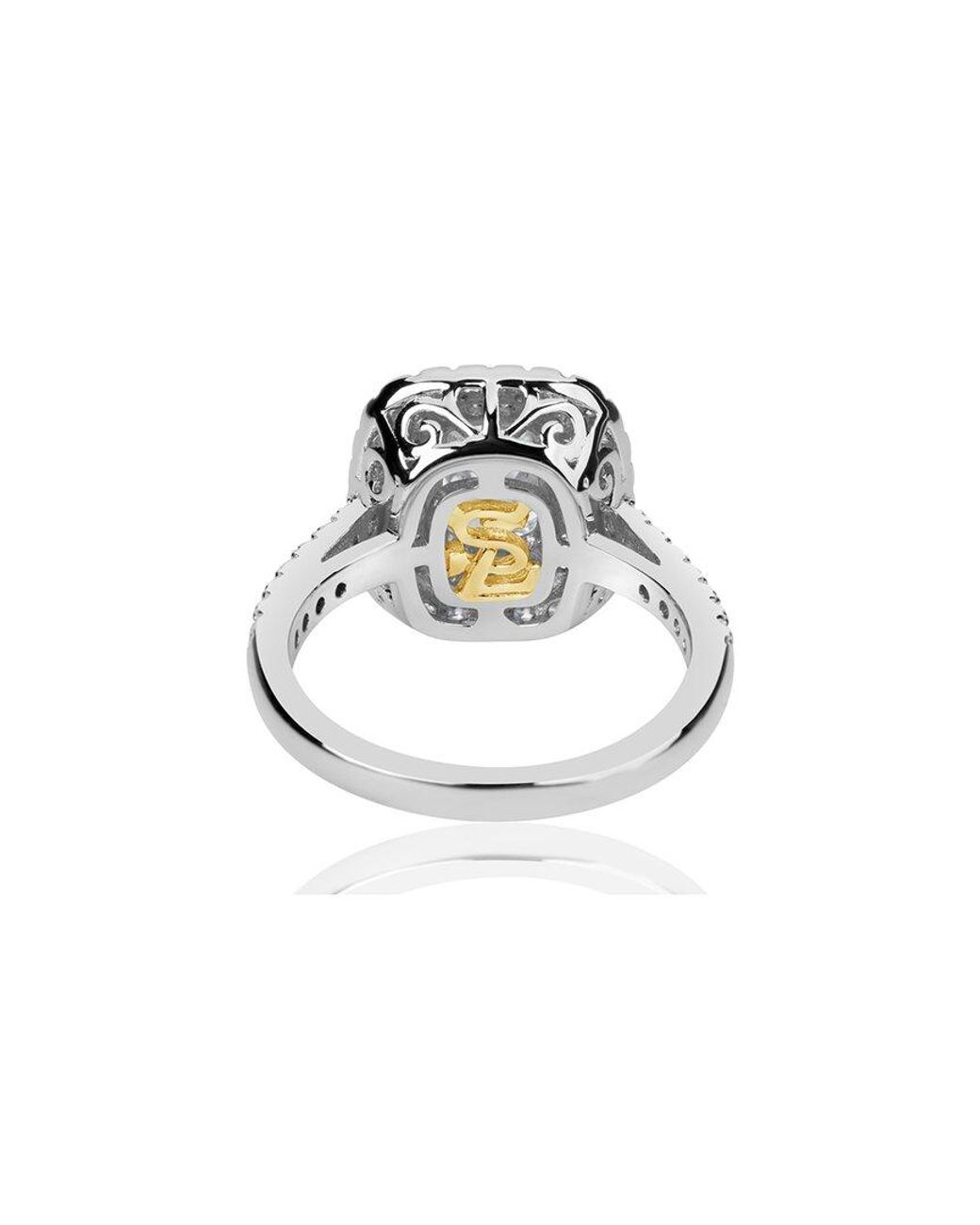 Suzy Levian CZ Jewelry White Suzy Levian Silver Cz Halo Ring