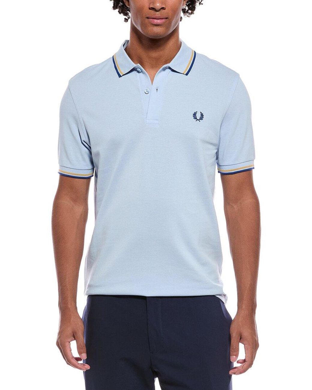Fred Perry Blue Woven Polo for men