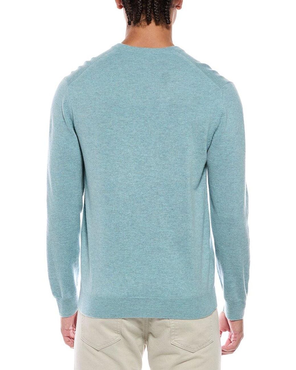 N.Peal Cashmere Blue Burlington Cashmere V-Neck Sweater for men