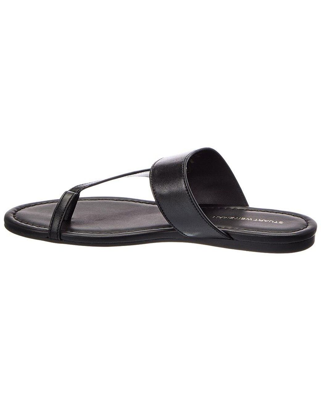 Stuart Weitzman Black Remy Leather Slide
