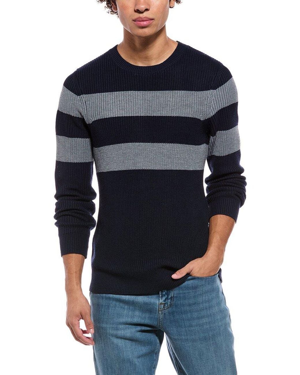 7 For All Mankind Blue Crewneck Sweater for men