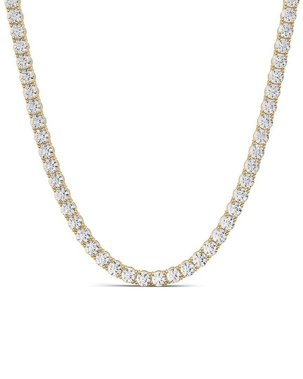 Lab Grown Diamonds Metallic 14K 7.00 Ct. Tw. Lab-Grown Diamond Tennis Necklace